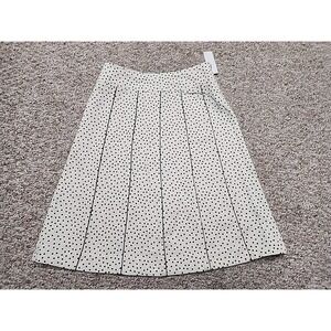 Bushwacker A Line Cream White Black Polka Dot Skirt NWT 8 Side Zip 30x24